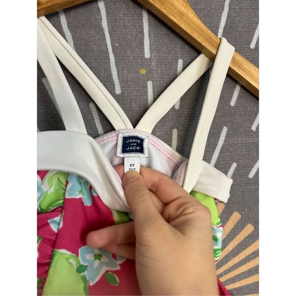 Janie and Jack Lime One Piece Swimsuit - Picture 2 of 4